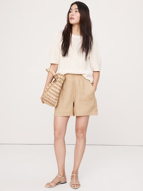 SHORT DE 10 CM EN LIN ESCAPADE