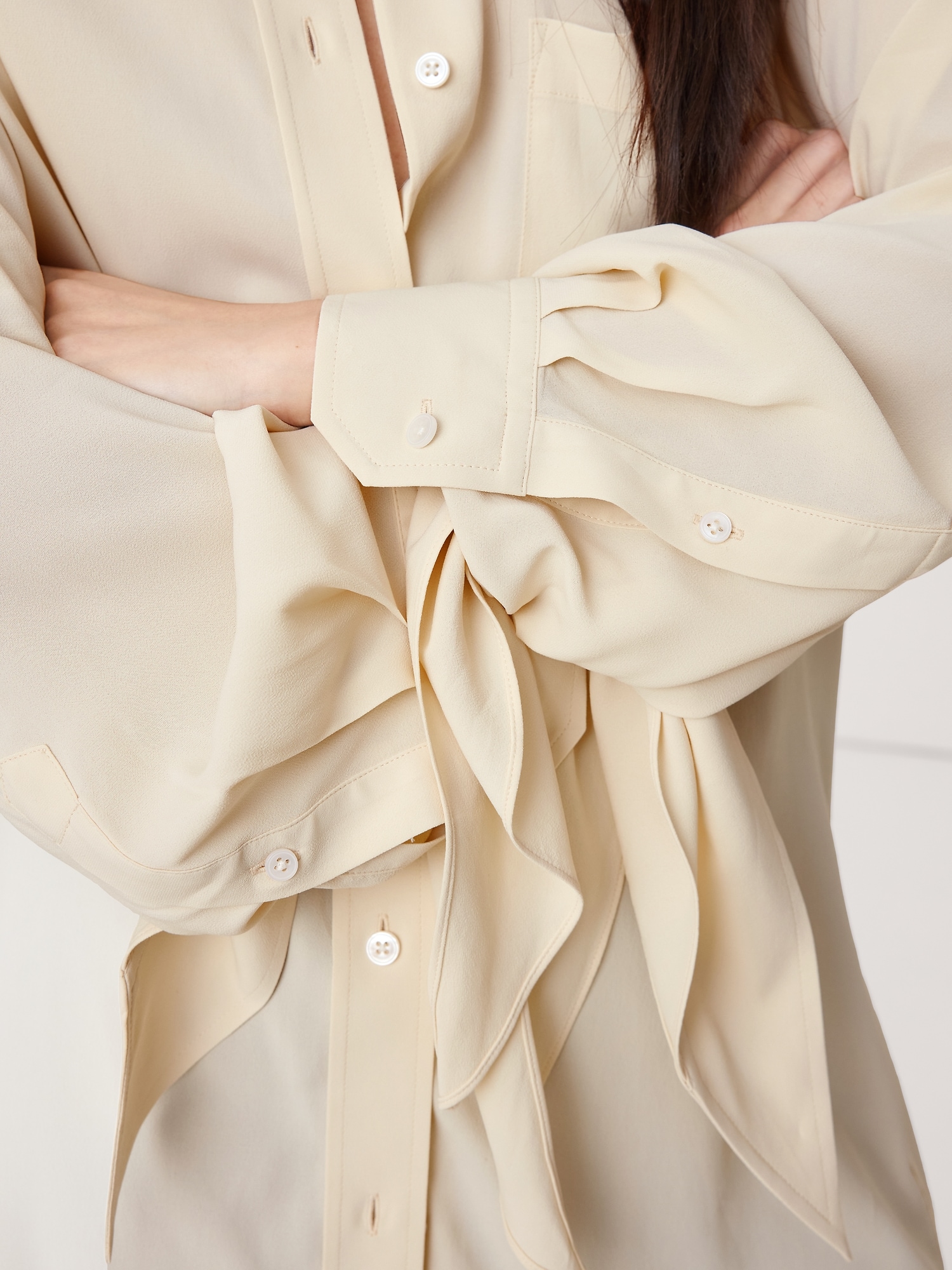 Image number 3 showing, Georgette Tie-Cuff Shirt