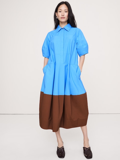 ROBE-CHEMISIER BARIL EN POPELINE DE COTON