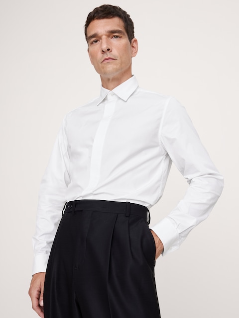 CHEMISE DE SMOKING AJUSTÉE ET PLISSÉE