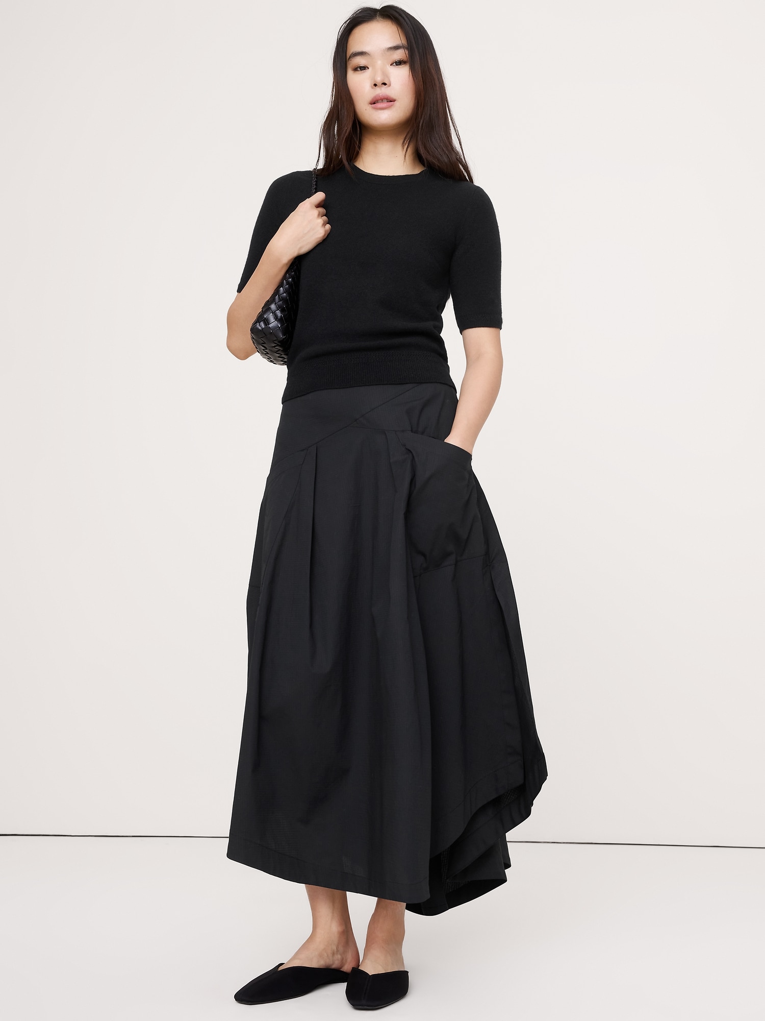 CHANDAIL À MANCHES COURTES EN CACHEMIRE LÉGER