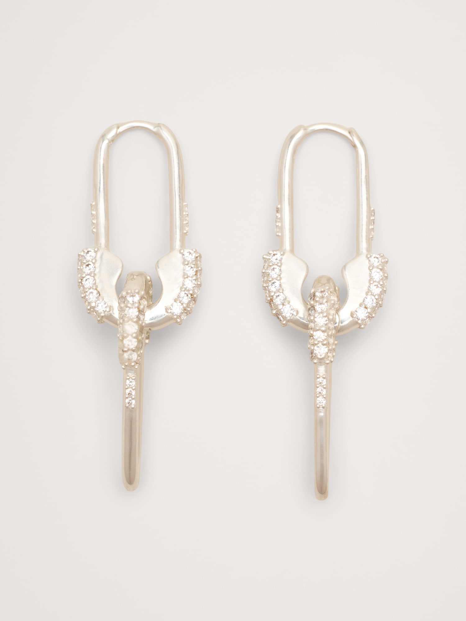 Rhinestone Safety Pin Earrings