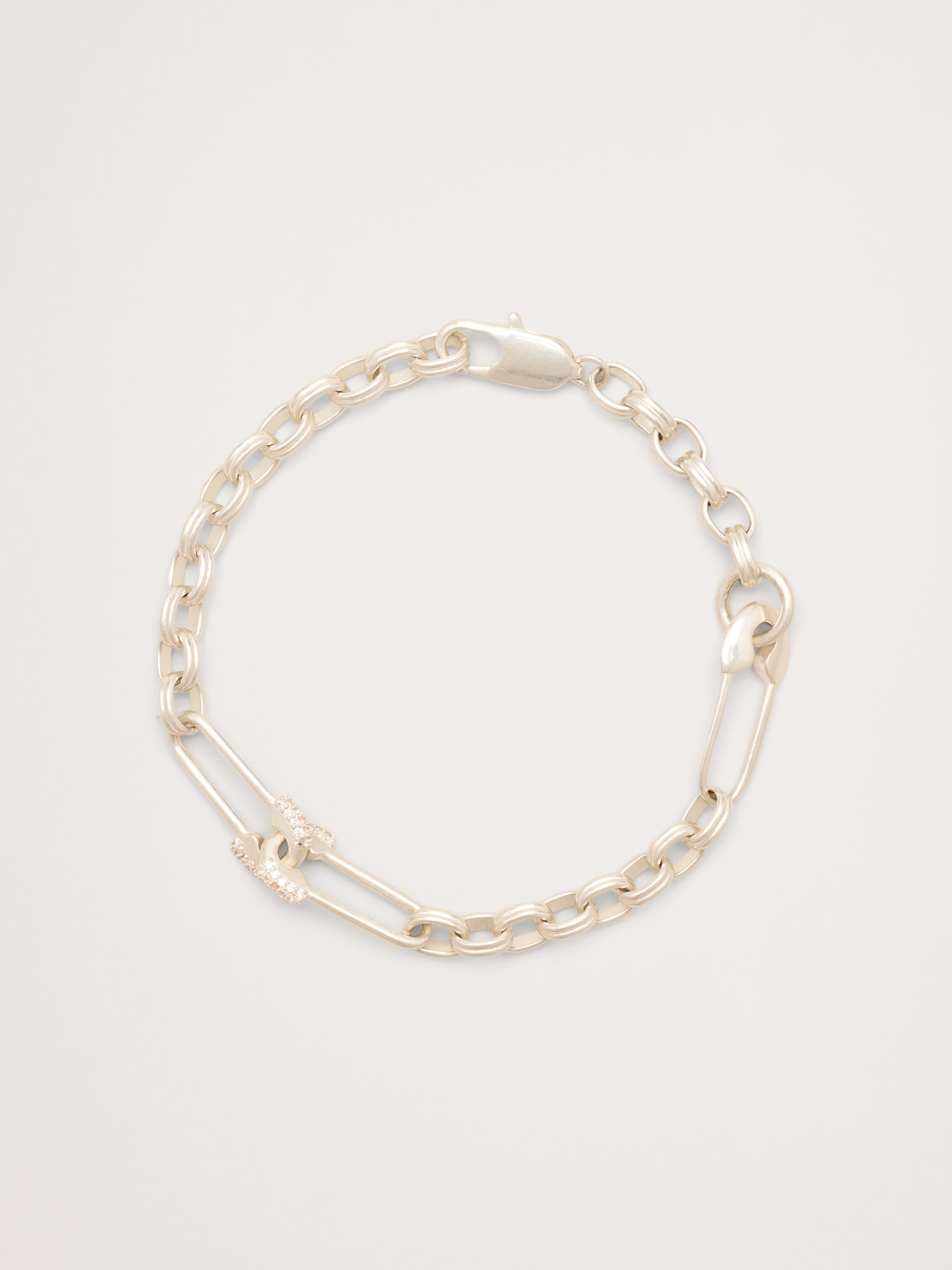 Rhinestone Safety Pin Bracelet