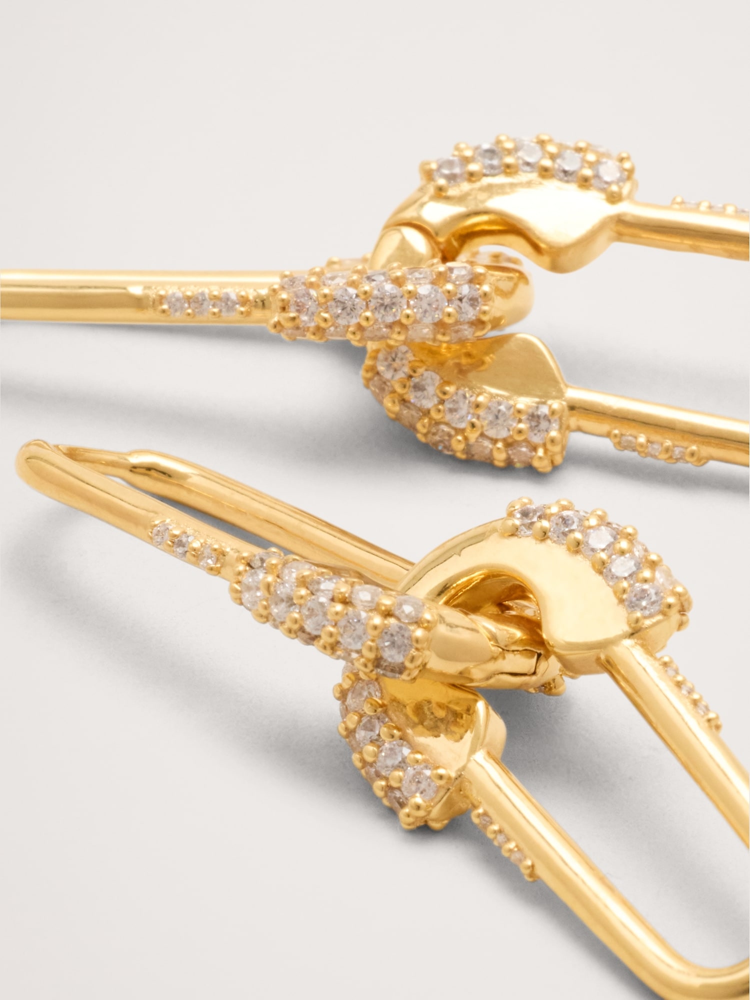 Image number 4 showing, Rhinestone Safety Pin Earrings