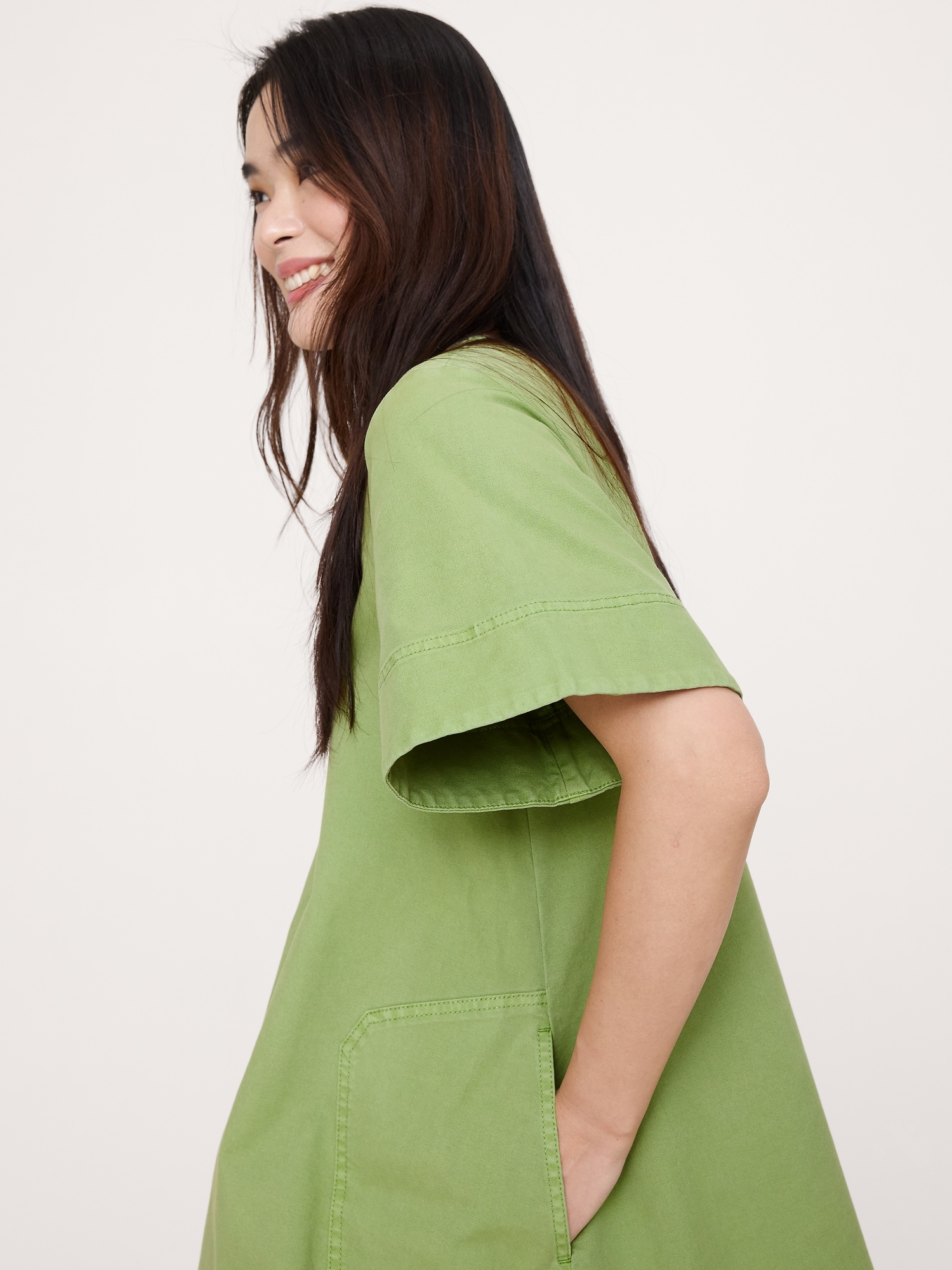 Image number 4 showing, Cotton Canvas Mini Dress