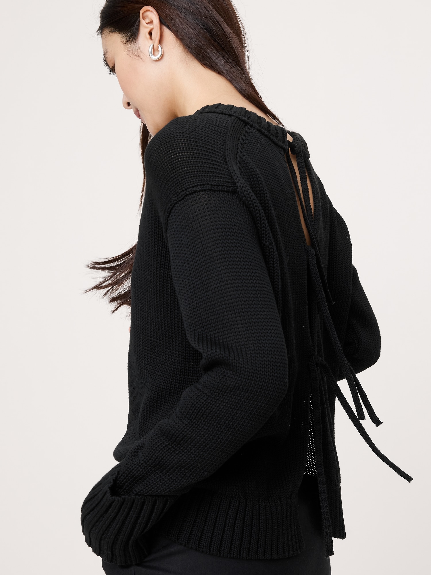 Image number 3 showing, Cotton Tie-Back Sweater