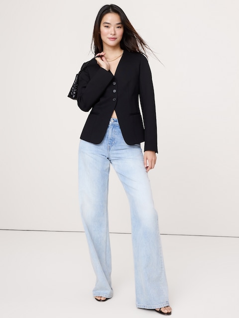 BLAZER TOUT-ALLER EN TRICOT POINT DE ROME