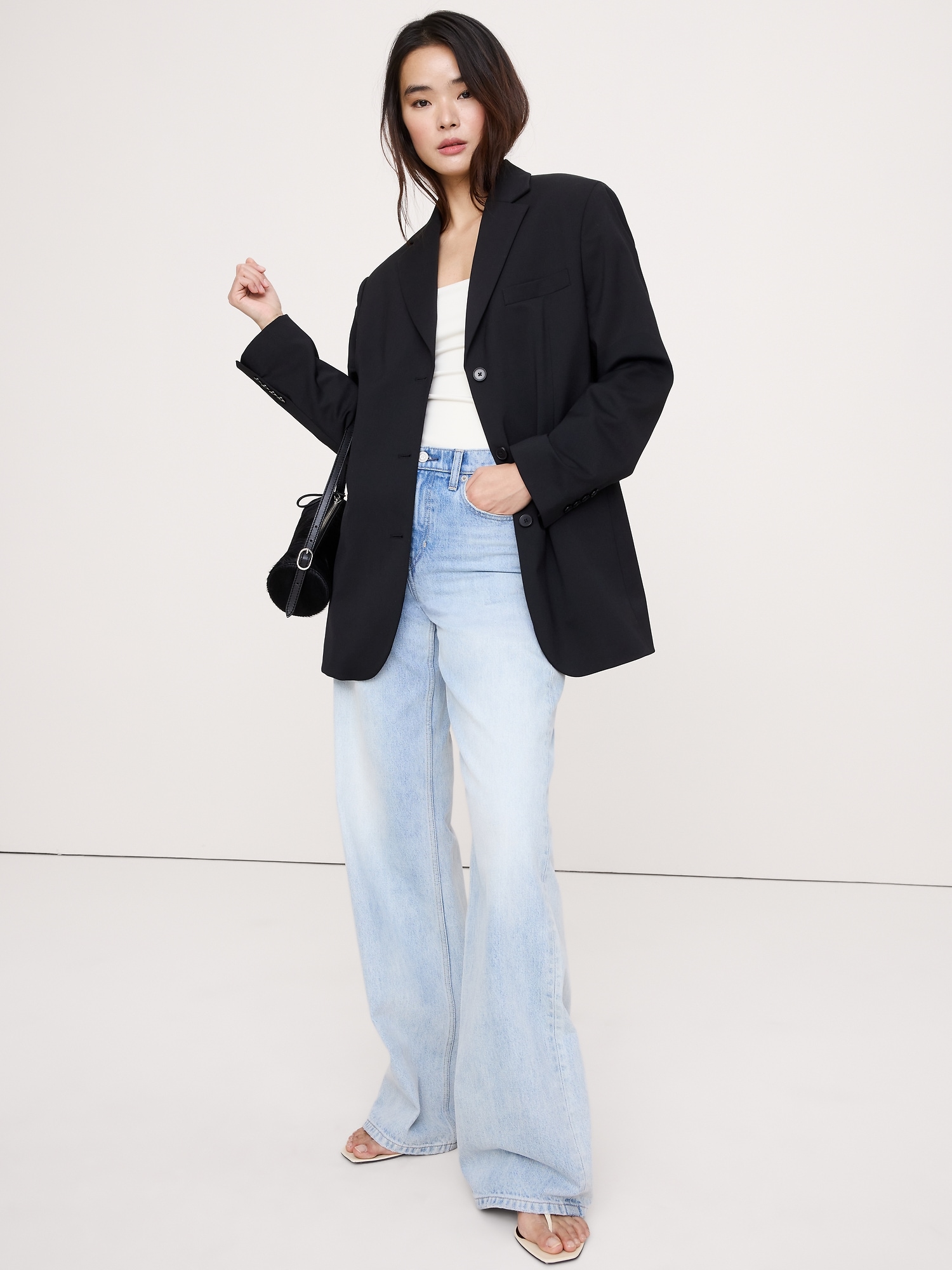 BLAZER SURDIMENSIONNÉ EN SERGÉ