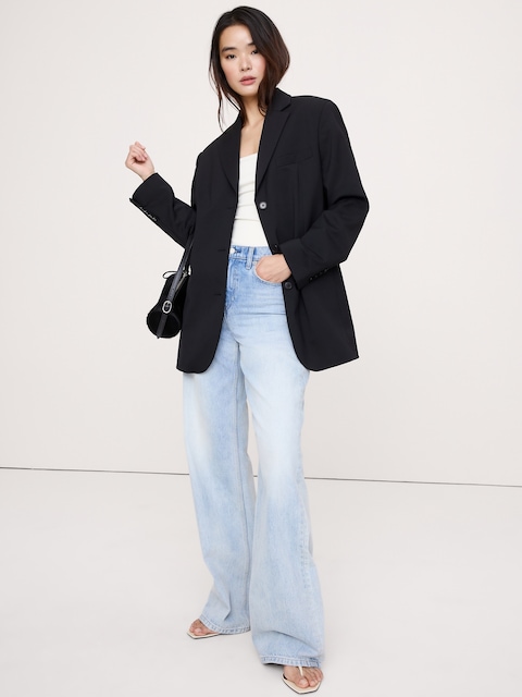 BLAZER SURDIMENSIONNÉ EN SERGÉ