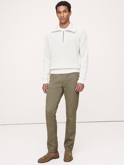 PANTALON VOYAGEUR ÉTROIT EN LIN ET COTON