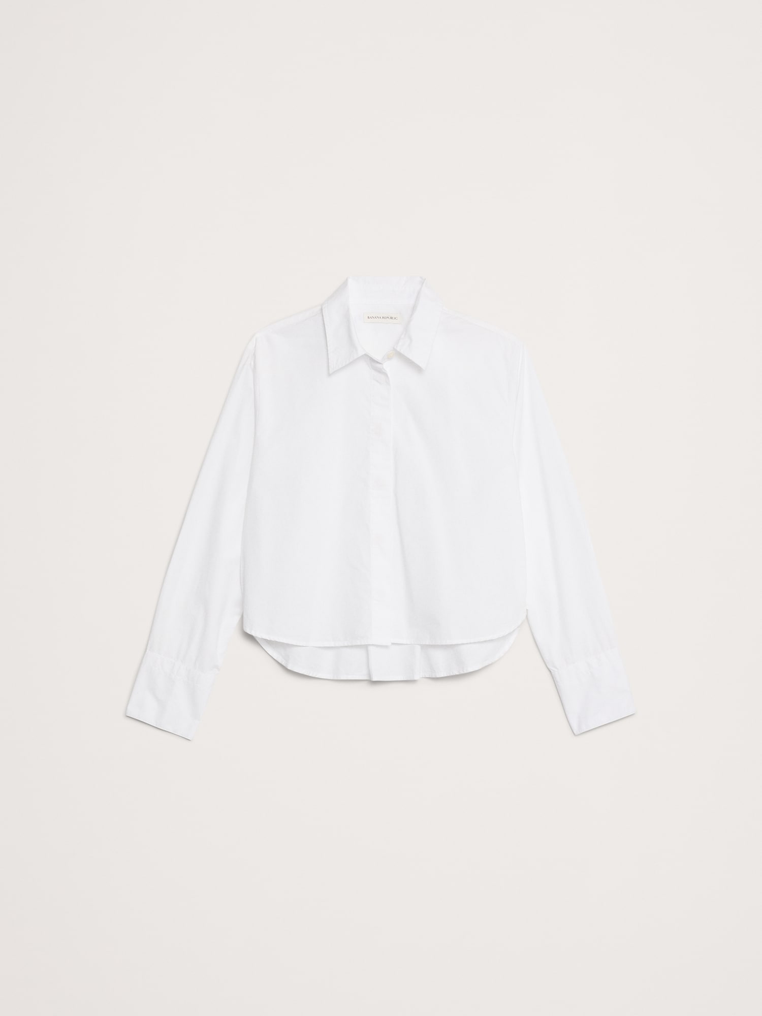 Image number 7 showing, Cropped Cotton Polin Shirt with Elbow Patches