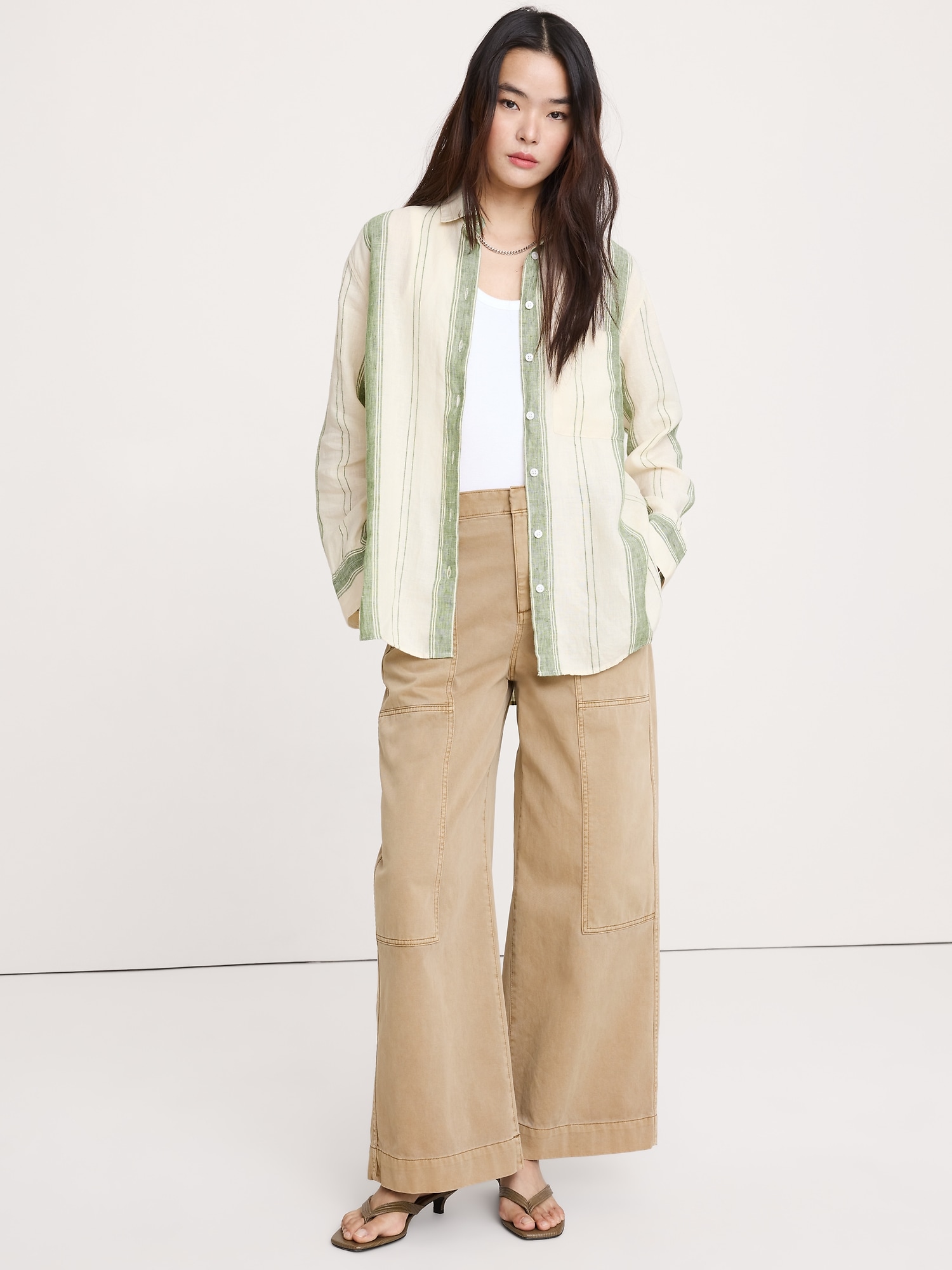 CHEMISIER SURDIMENSIONNÉ EN LIN