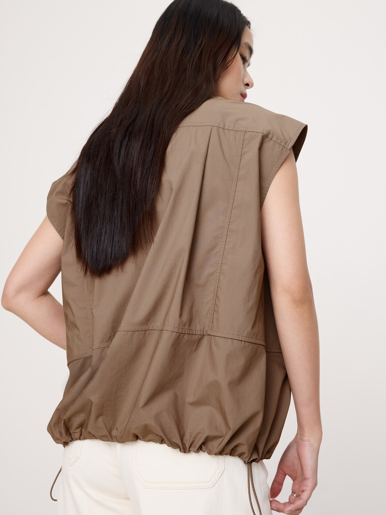 L'image numéro 8 présente Haut à ourlet ballon en popeline de coton