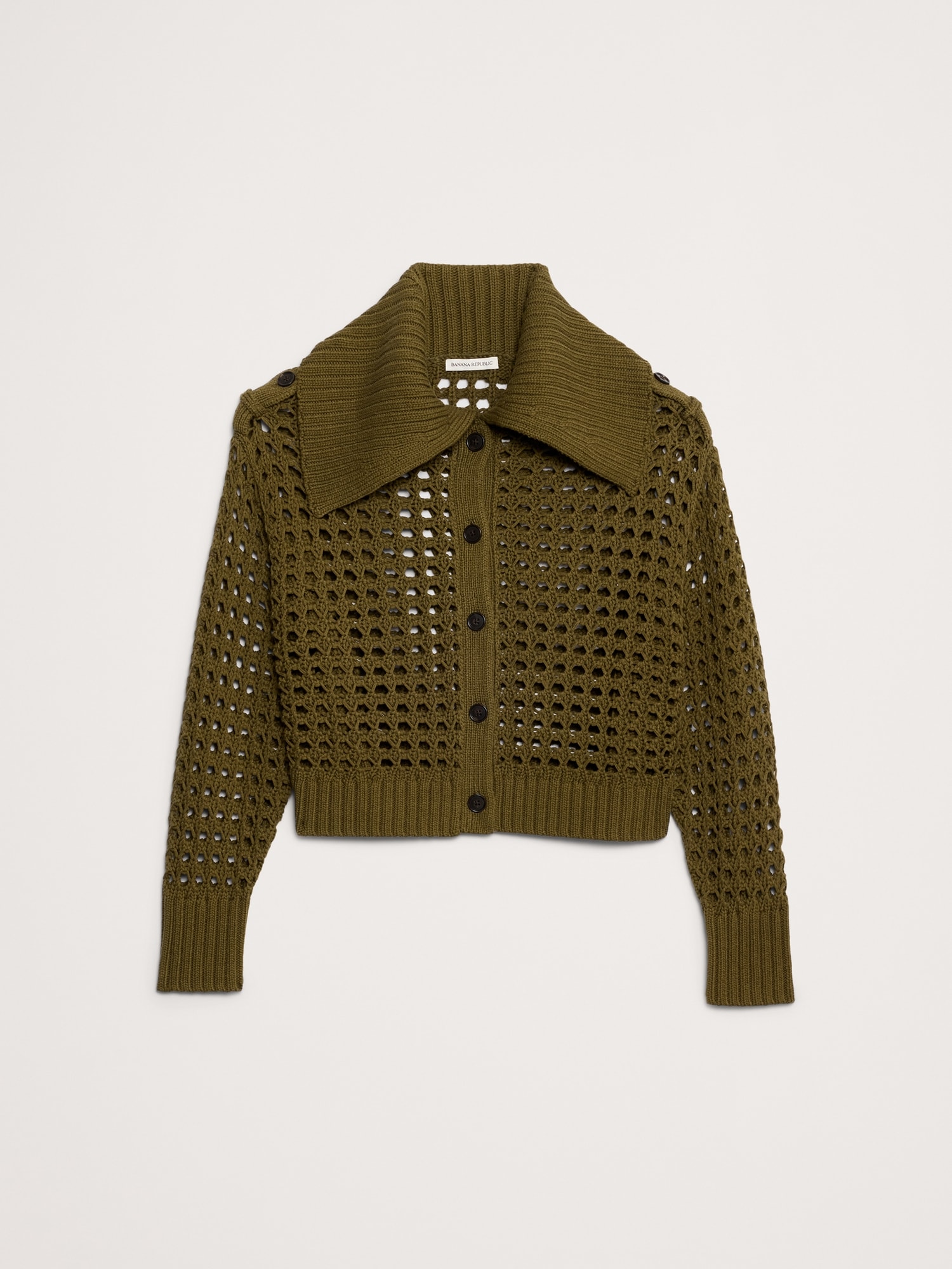 L'image numéro 5 présente Cardigan à points ajourés en coton