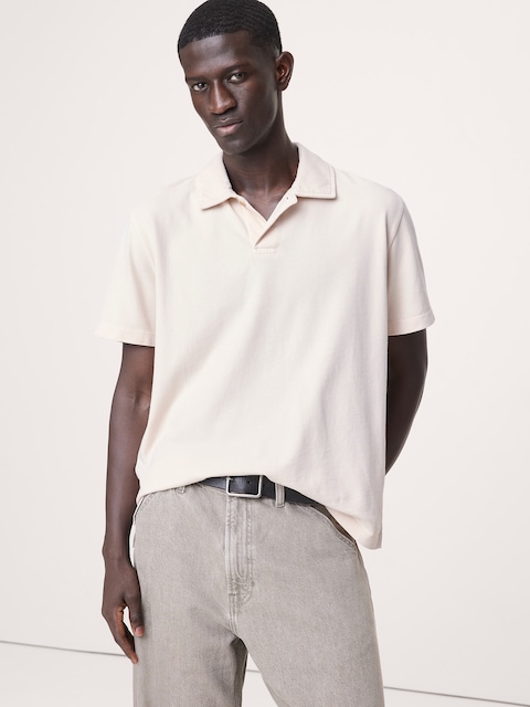 POLO DÉCONTRACTÉ EN COTON SUÉDÉ