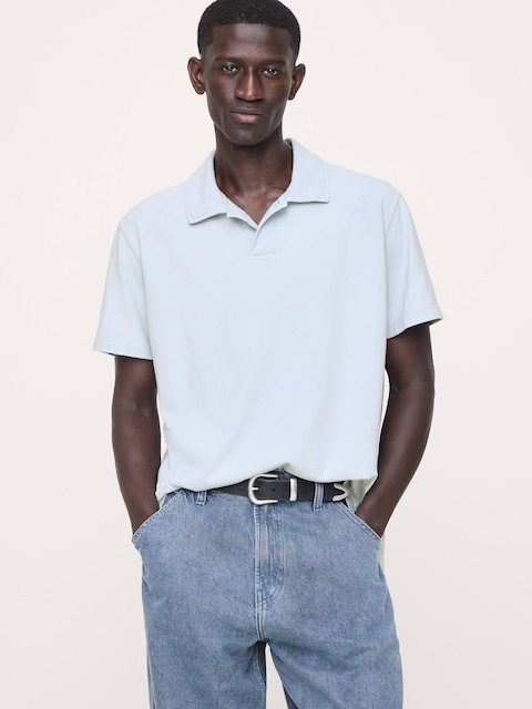 POLO DÉCONTRACTÉ EN COTON SUÉDÉ