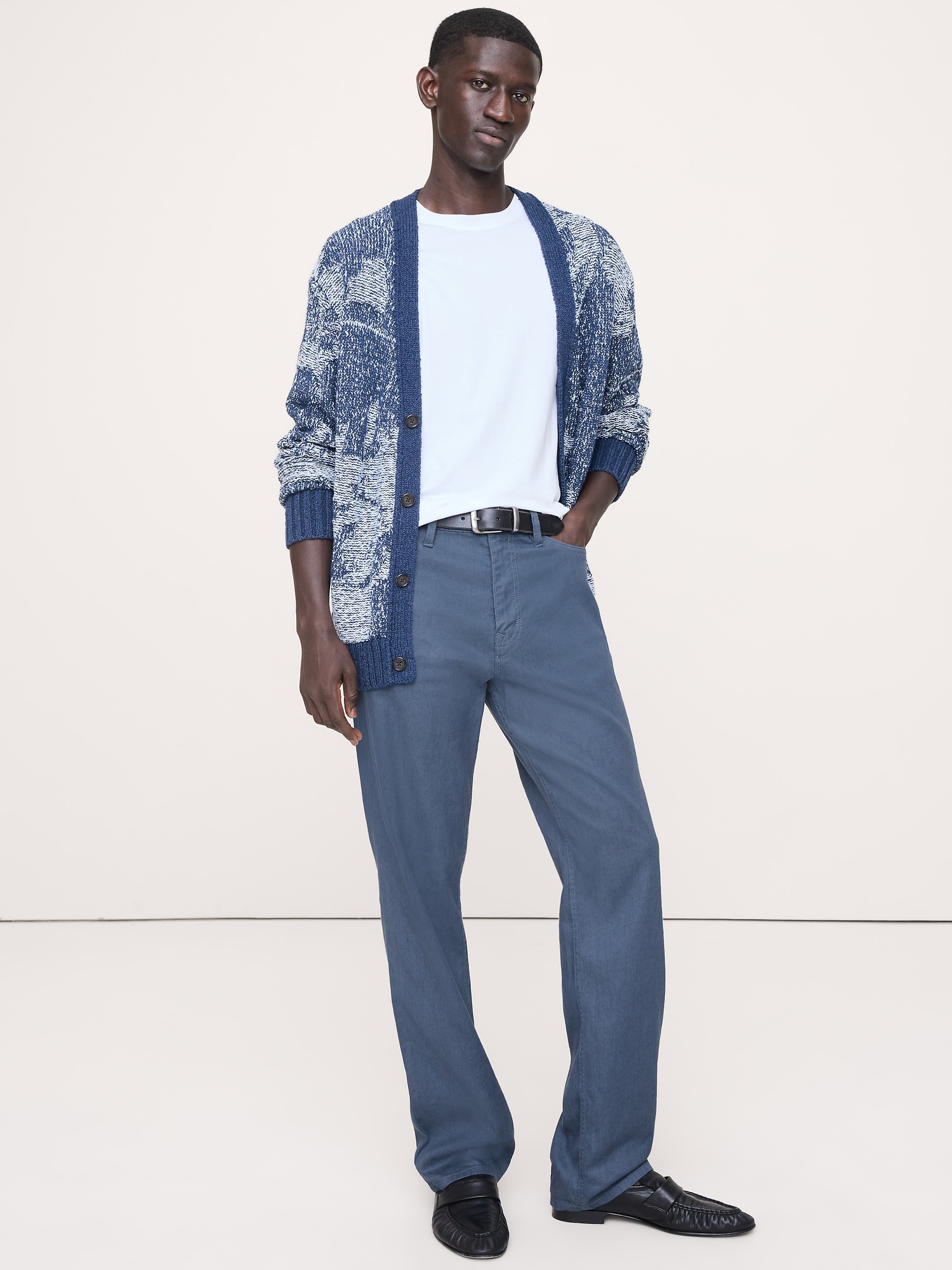 PANTALON VOYAGEUR DROIT EN LIN ET COTON