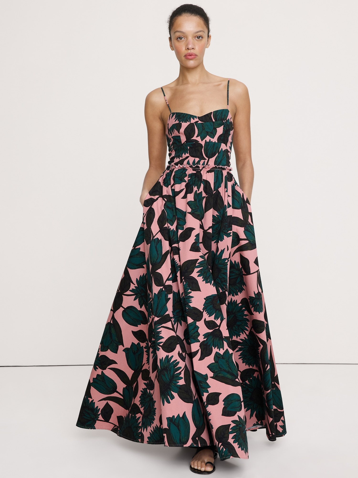 ROBE LONGUE CORSET EN COTON DOUX