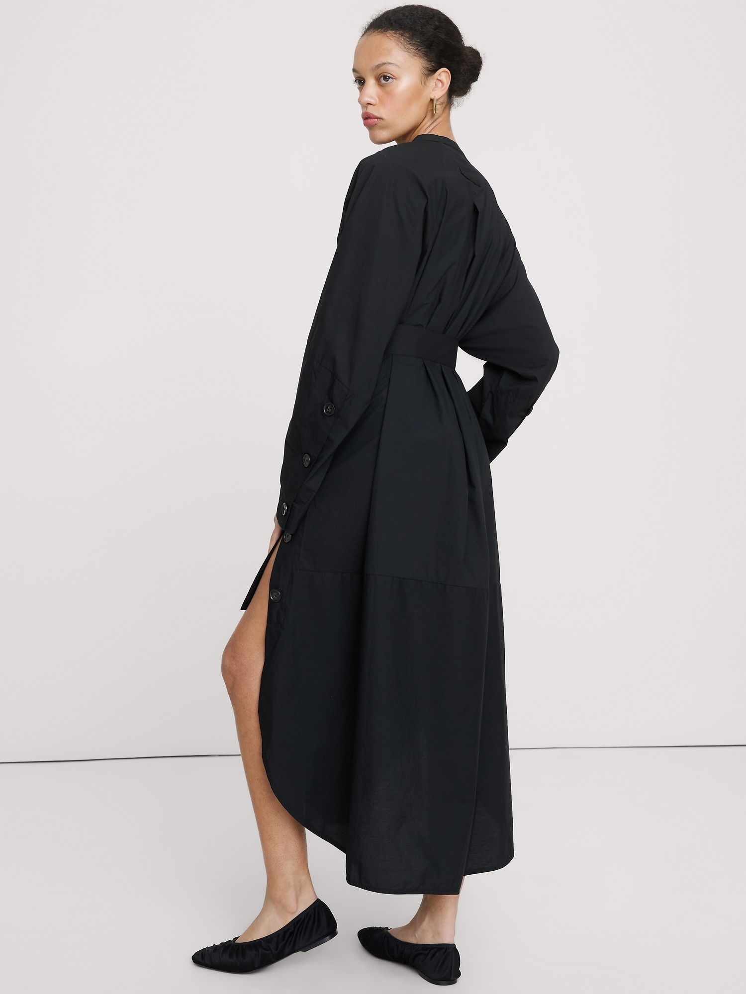 Image number 2 showing, Cotton Poplin Big-Button Shirt Dress