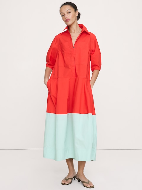 ROBE-CHEMISIER BARIL EN POPELINE DE COTON