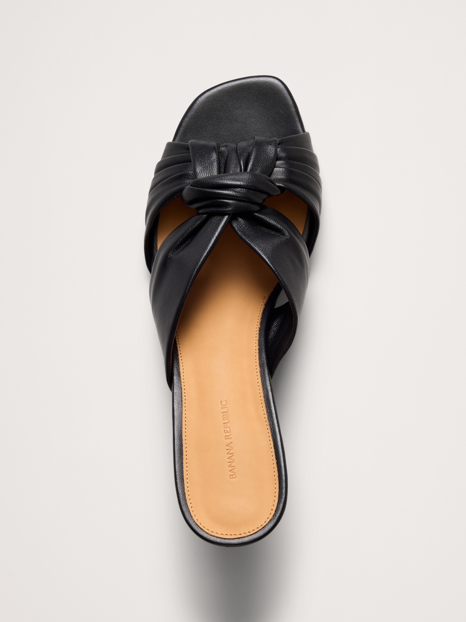Image number 5 showing, Italian Leather Soft-Knot Heeled Sandal