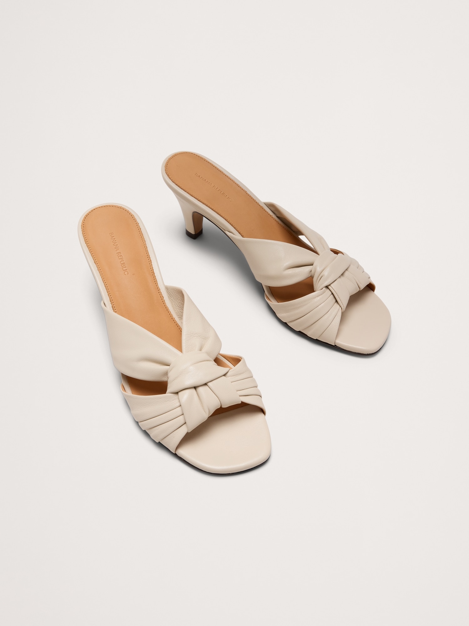 Image number 8 showing, Italian Leather Soft-Knot Heeled Sandal