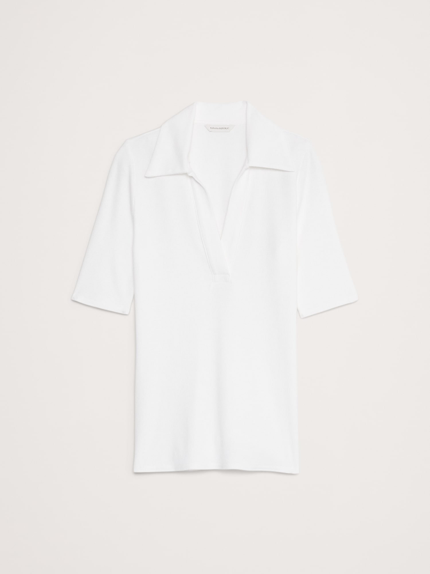 L'image numéro 4 présente Polo côtelé à manches aux coudes