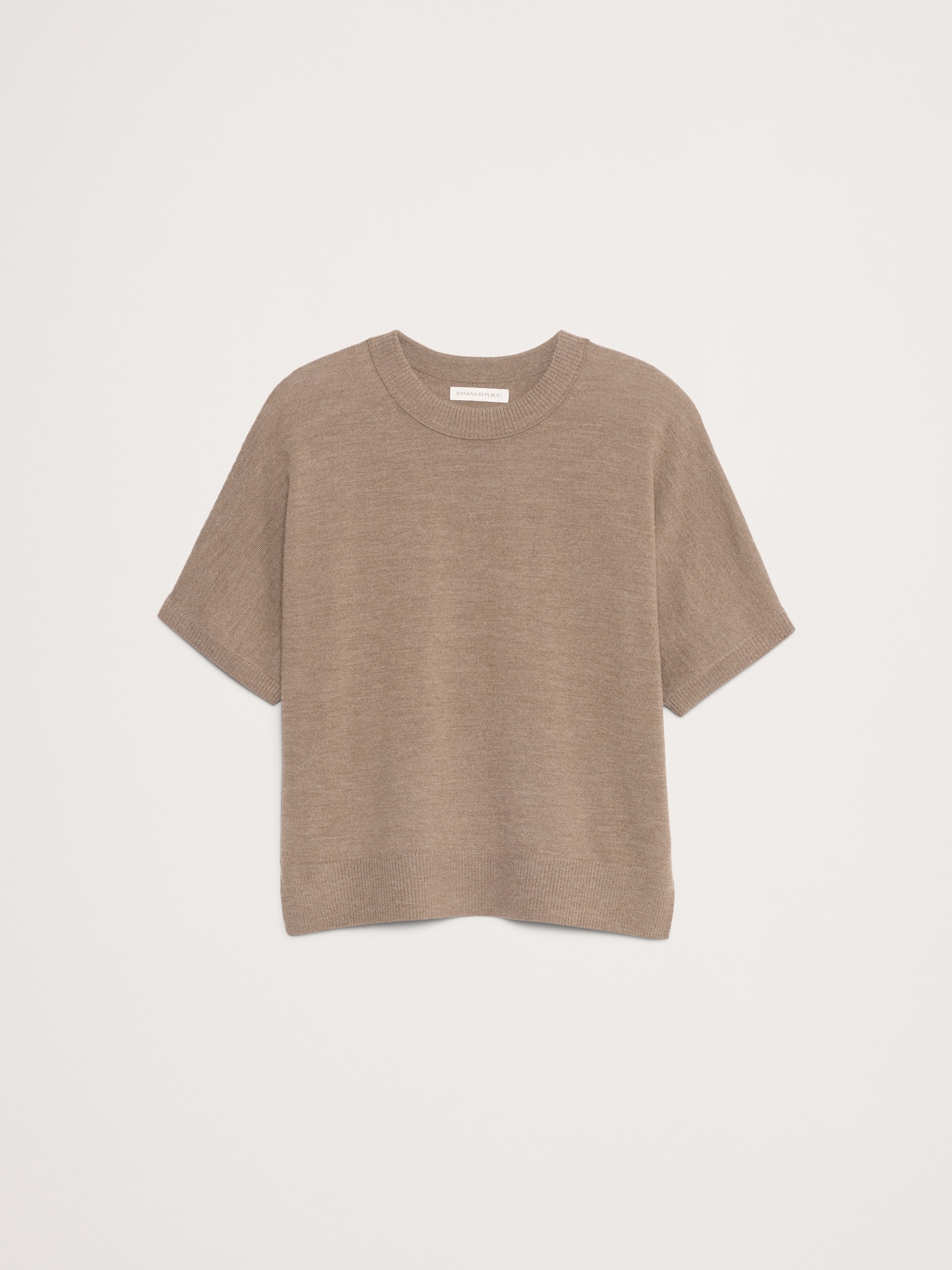 L'image numéro 6 présente T-shirt en tricot de laine mérinos