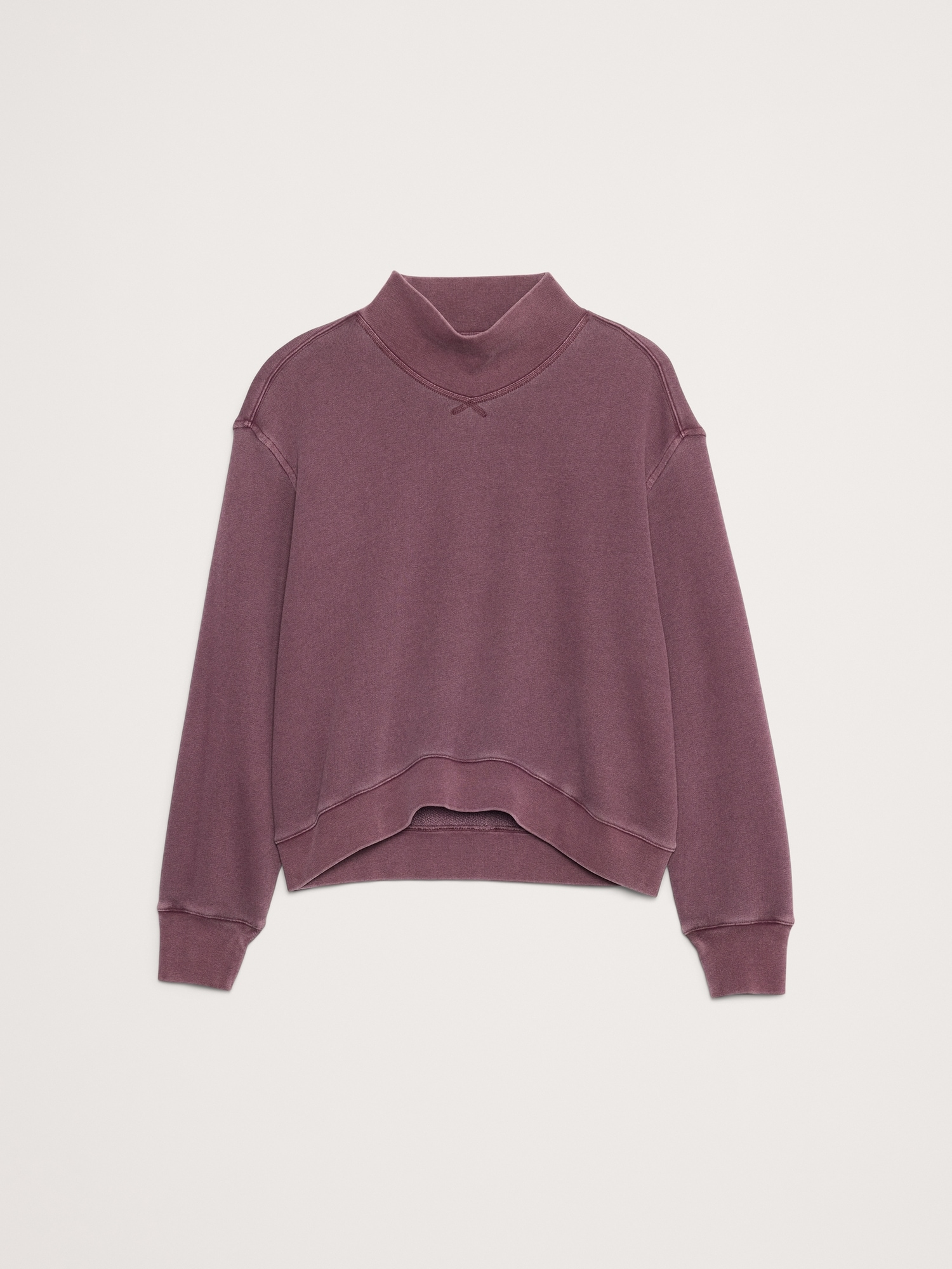 Image number 4 showing, French Terry Mock-Neck Sweatshirt