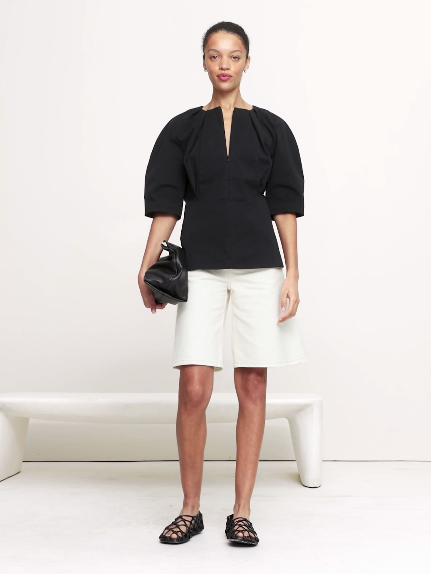 Soft Cotton Zip-Neck Top