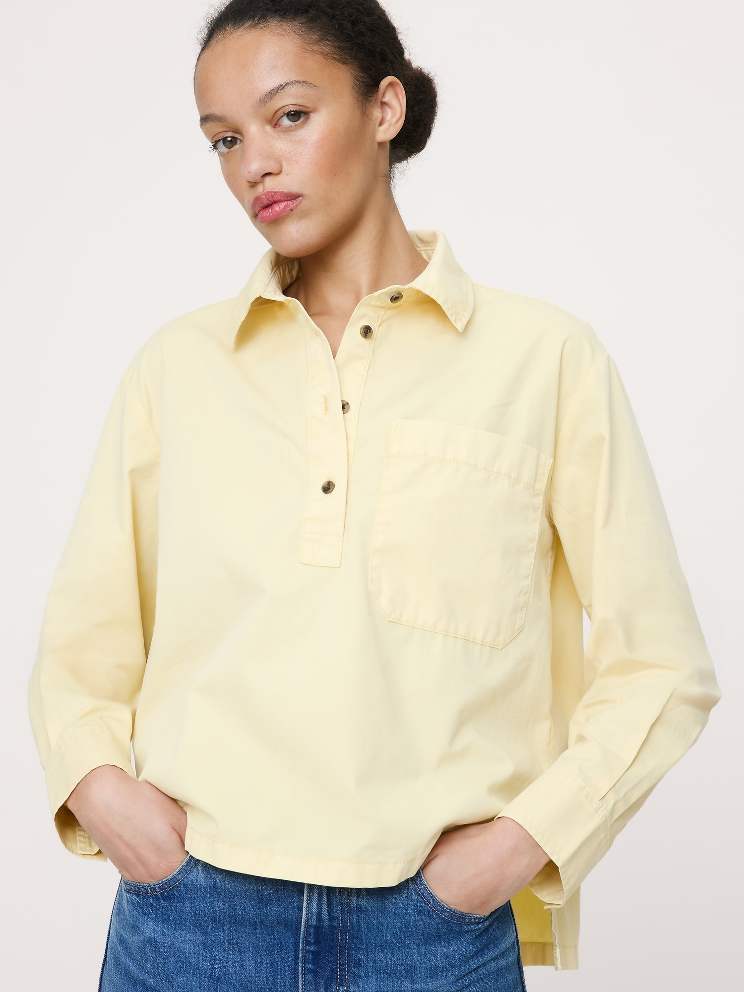 Image number 6 showing, Oversized Cotton Twill Popover Shirt