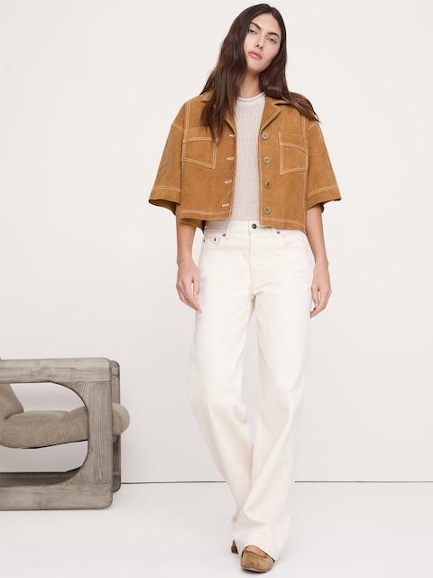 VESTE SURDIMENSIONNÉE COURTE EN SUÈDE
