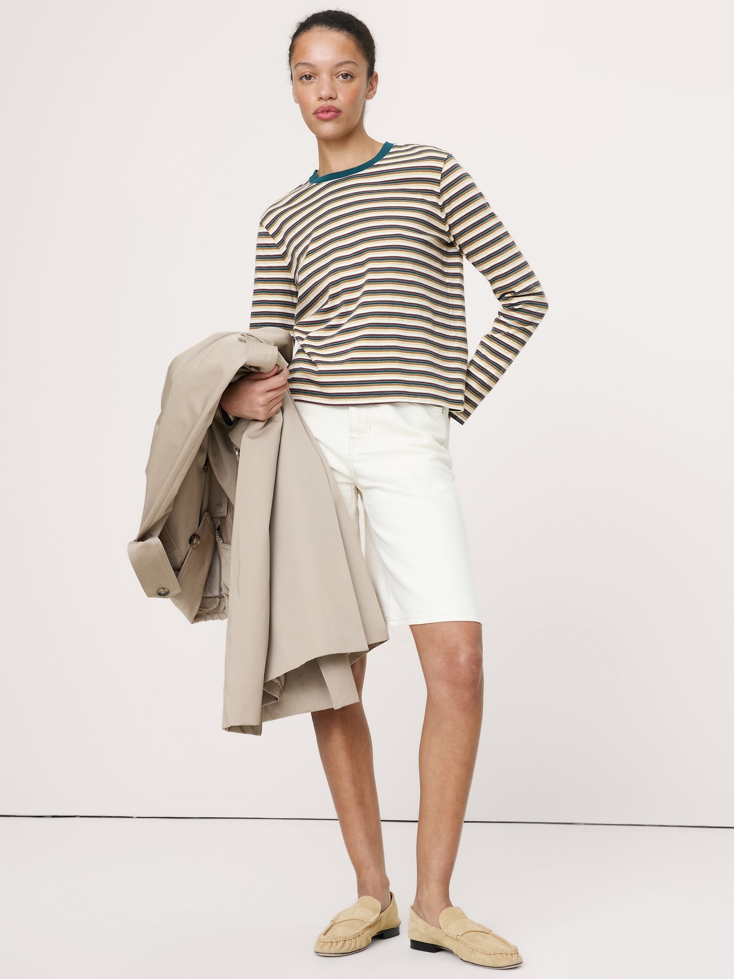 T-SHIRT RÉTRO À MANCHES LONGUES EN COTON