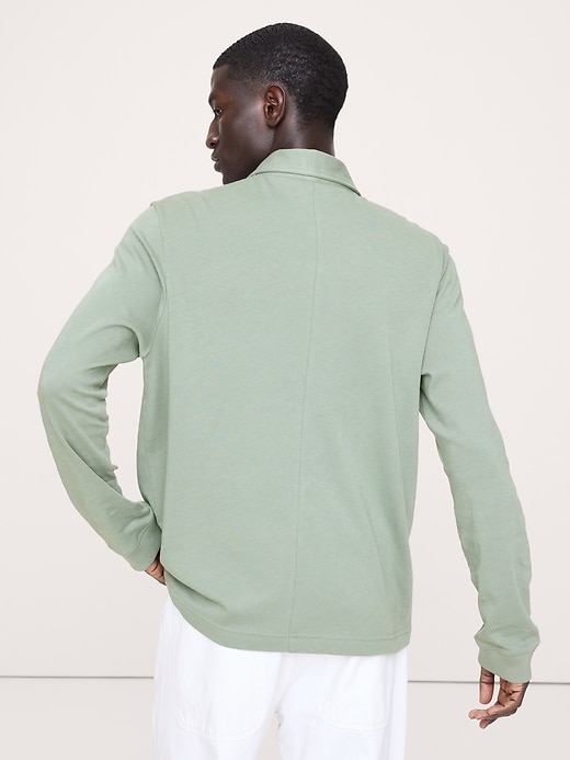 Cotton Jersey Long-Sleeve Polo | Banana Republic