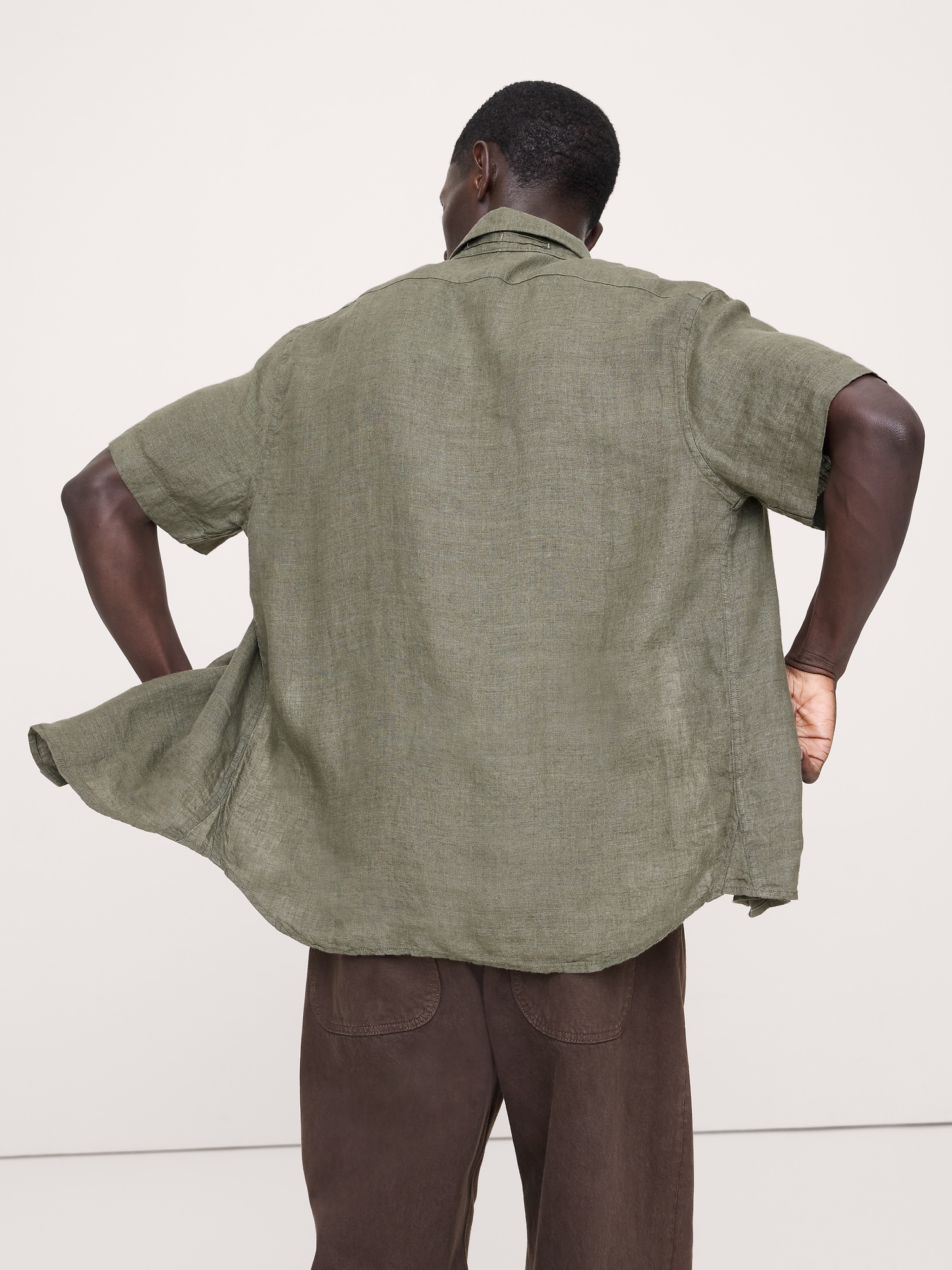 Image number 5 showing, Standard-Fit Linen Short-Sleeve Shirt