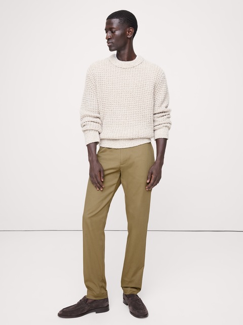 PANTALON À COUPE ATHLÉTIQUE EN CHINO EXTENSIBLE ITALIEN