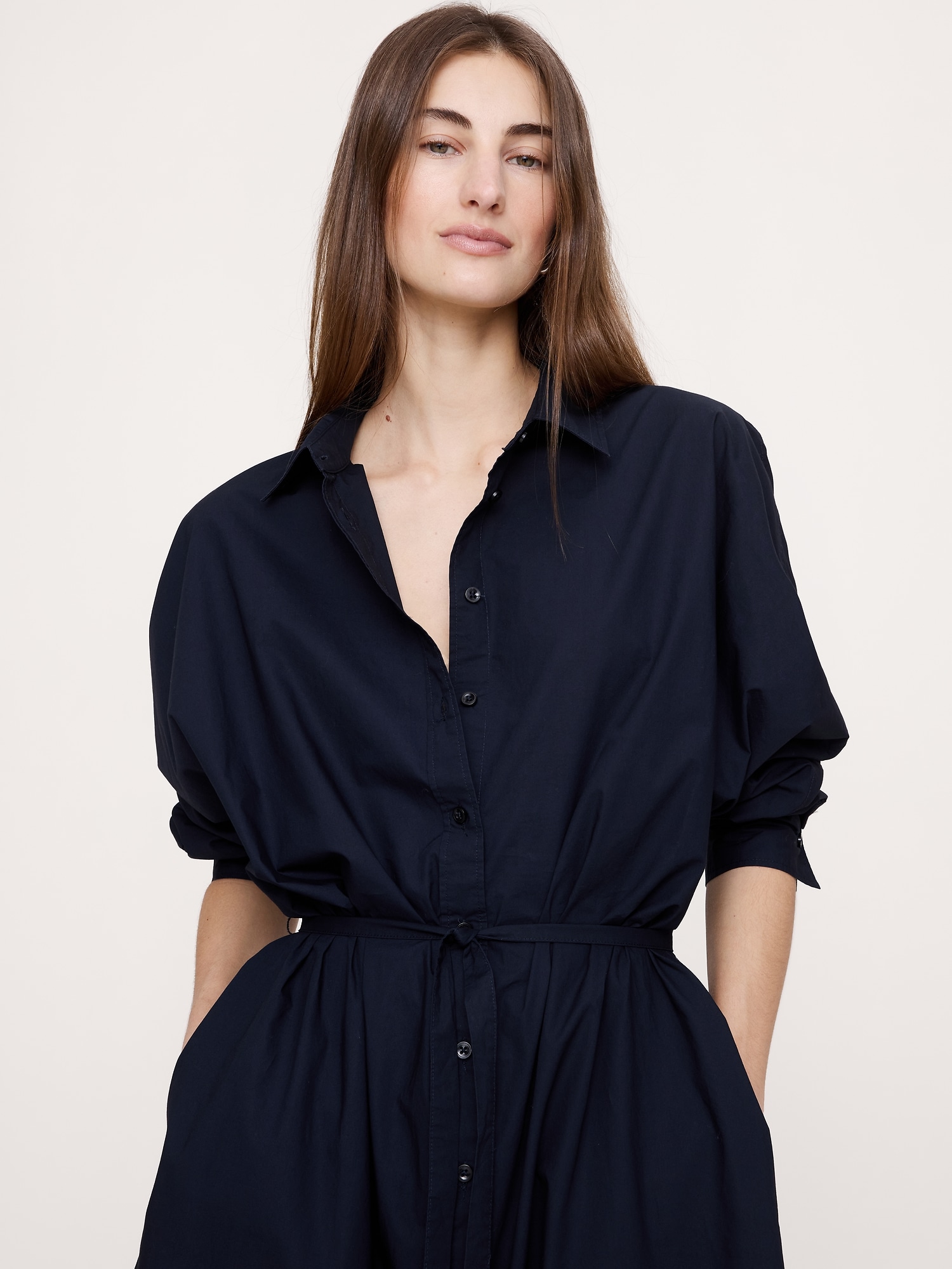 Image number 6 showing, Cotton Poplin Midi Shirt Dress