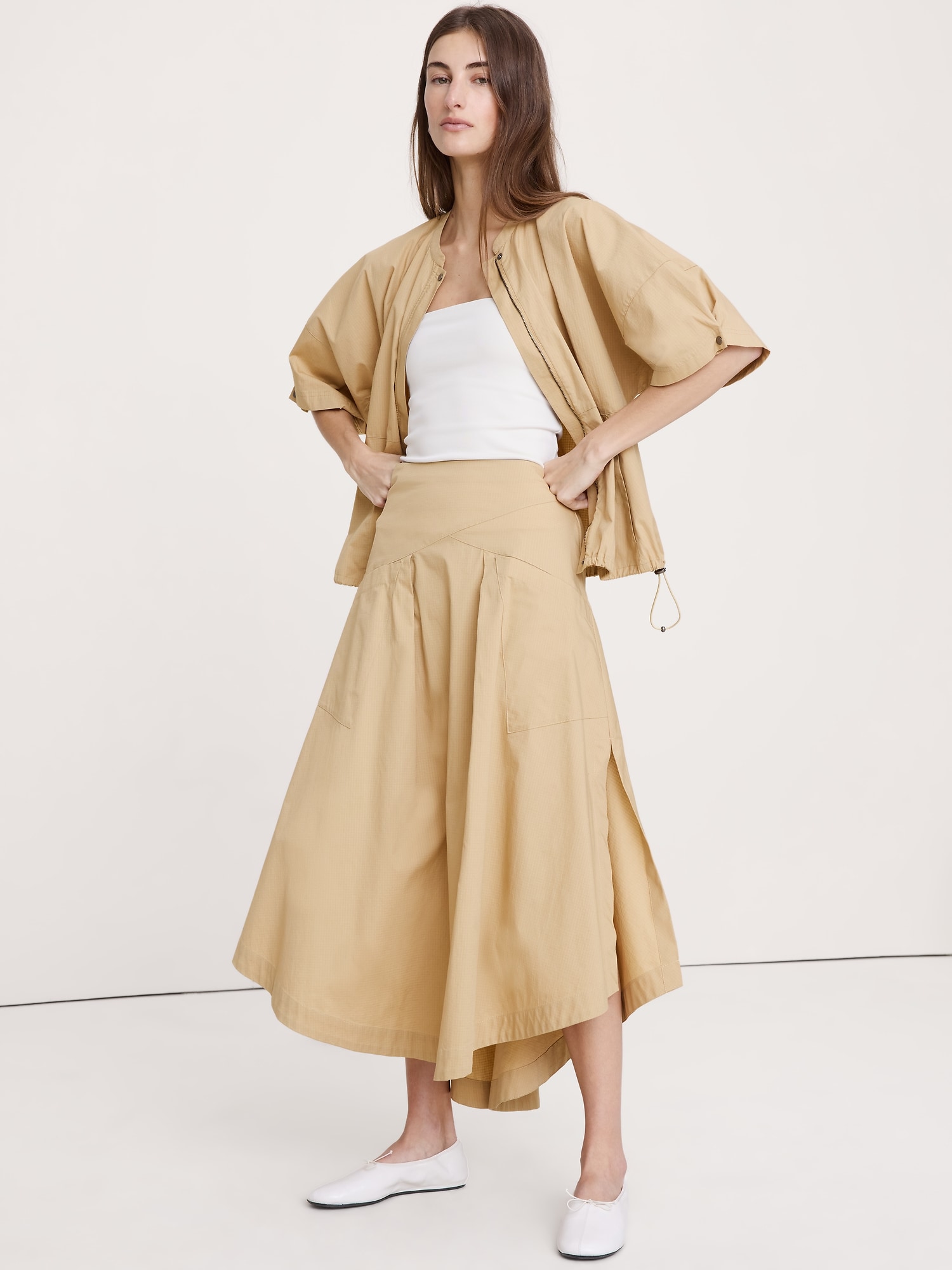 L'image numéro 3 présente Haut en coton extensible à manches bouffantes