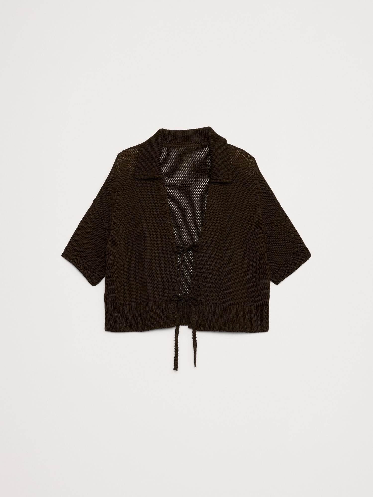 Image number 2 showing, Cotton Tie-Front Polo Cardigan