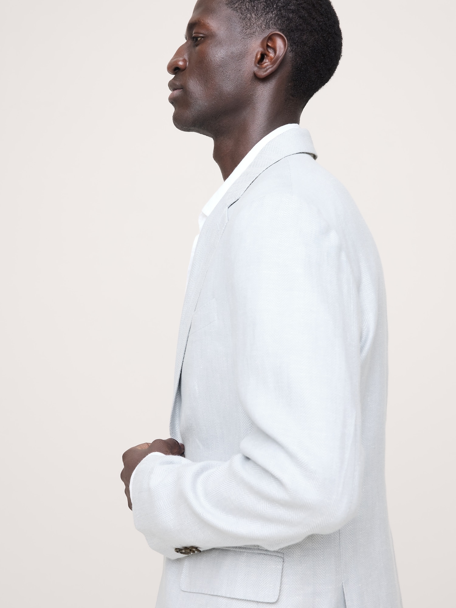 Image number 4 showing, Herringbone Linen-Merino Suit Jacket