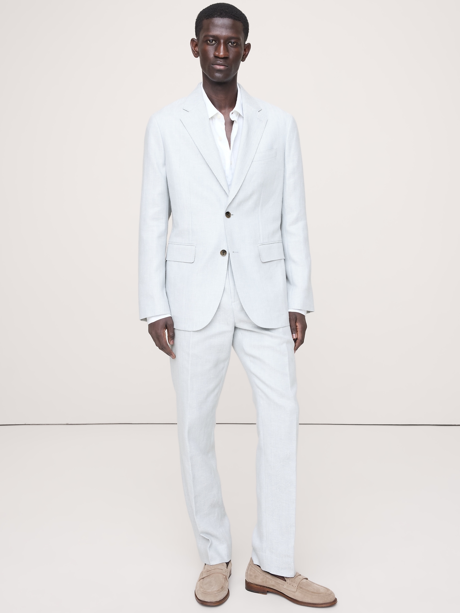 Image number 5 showing, Herringbone Linen-Merino Suit Jacket