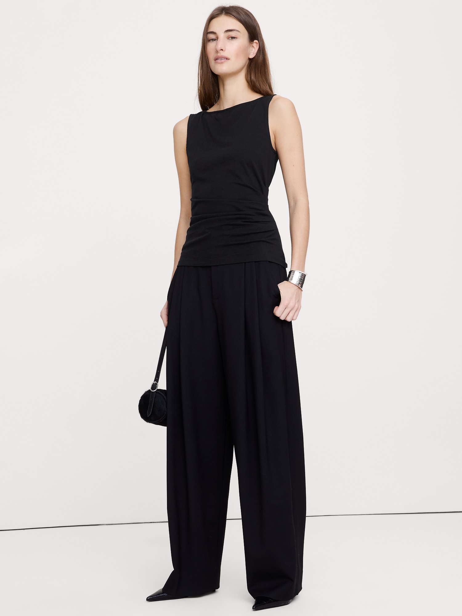 CAMISOLE FRONCÉE SUR LE CÔTÉ EN COTON RÉTRO