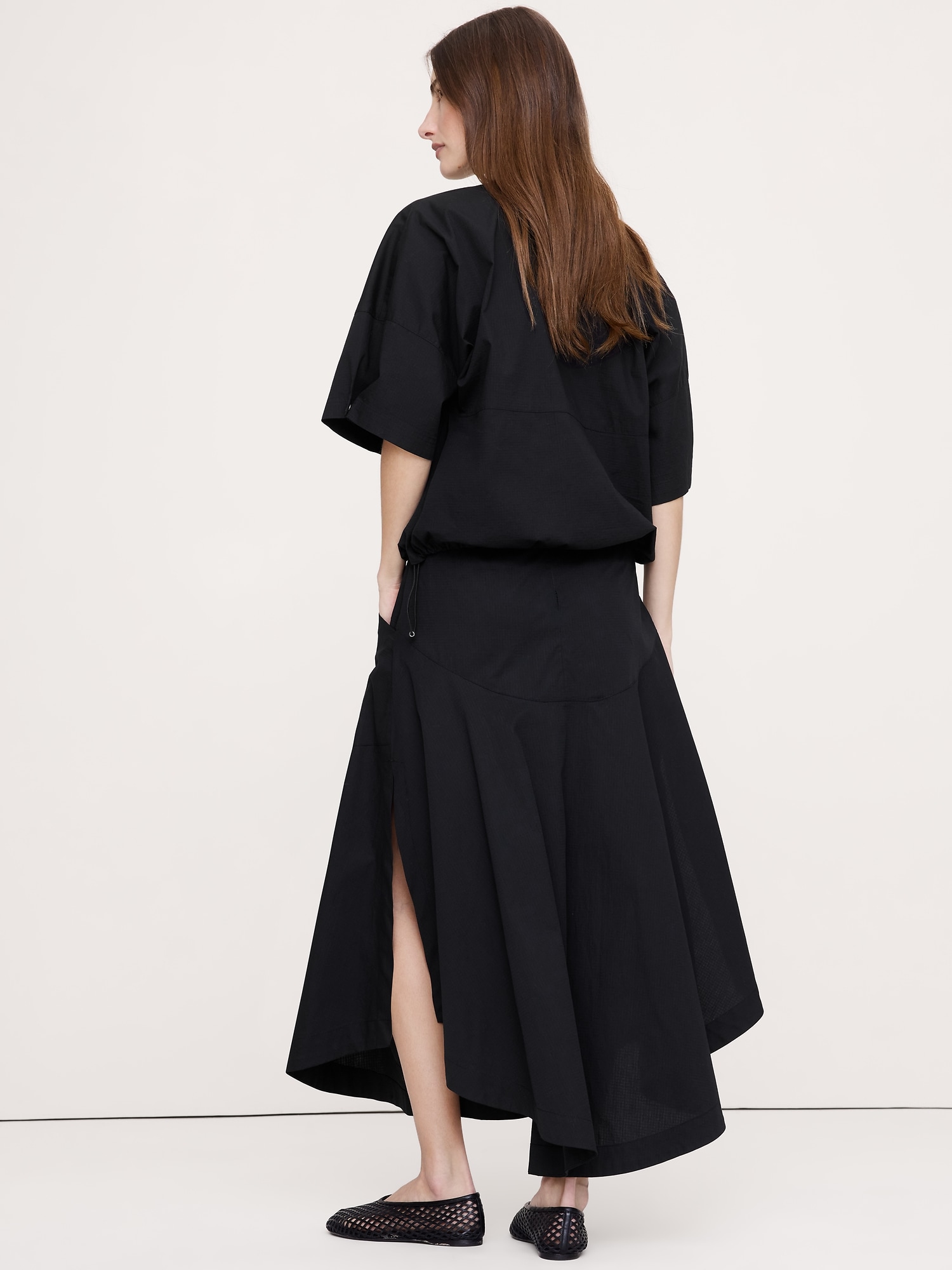 Image number 3 showing, Stretch-Cotton Drop-Waist Maxi Skirt