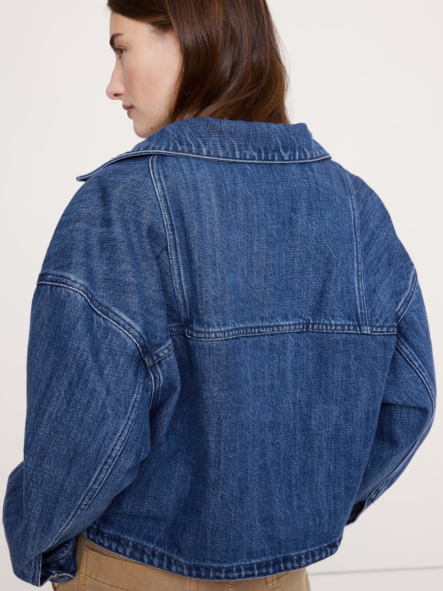 L'image numéro 3 présente Veste surdimensionnée en denim