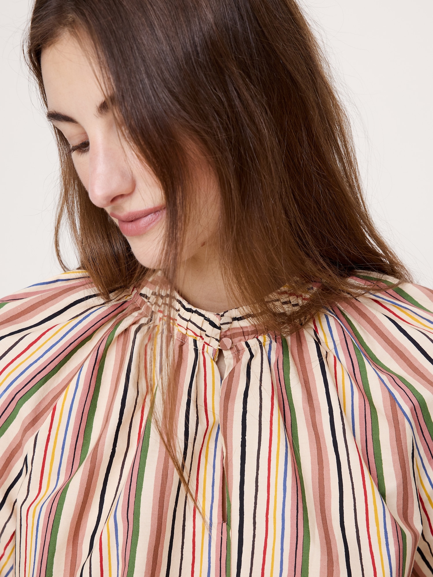 L'image numéro 3 présente Haut à encolure fendue en popeline de coton