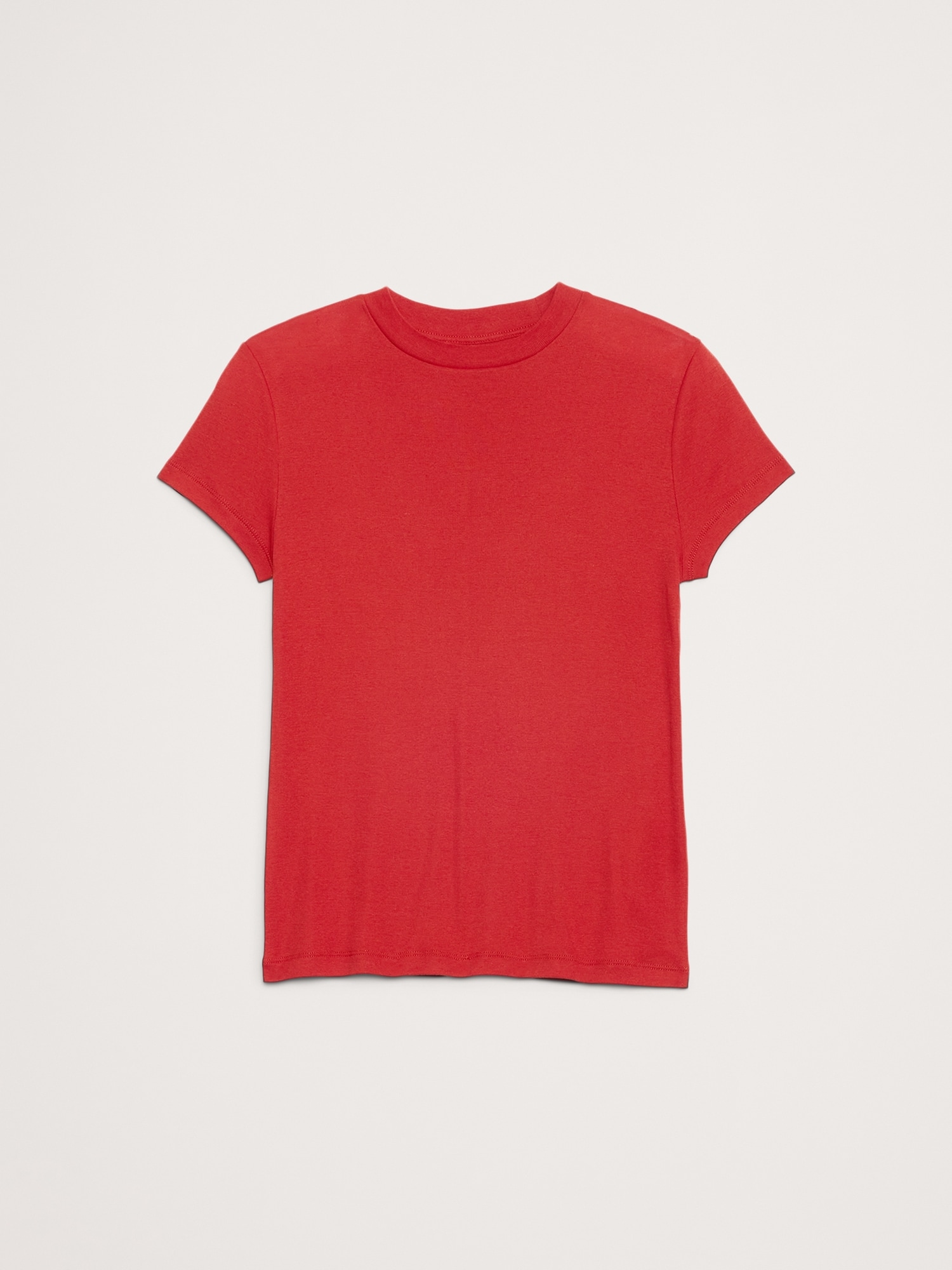 Image number 6 showing, Baby Rib Cotton Mock-Neck T-Shirt