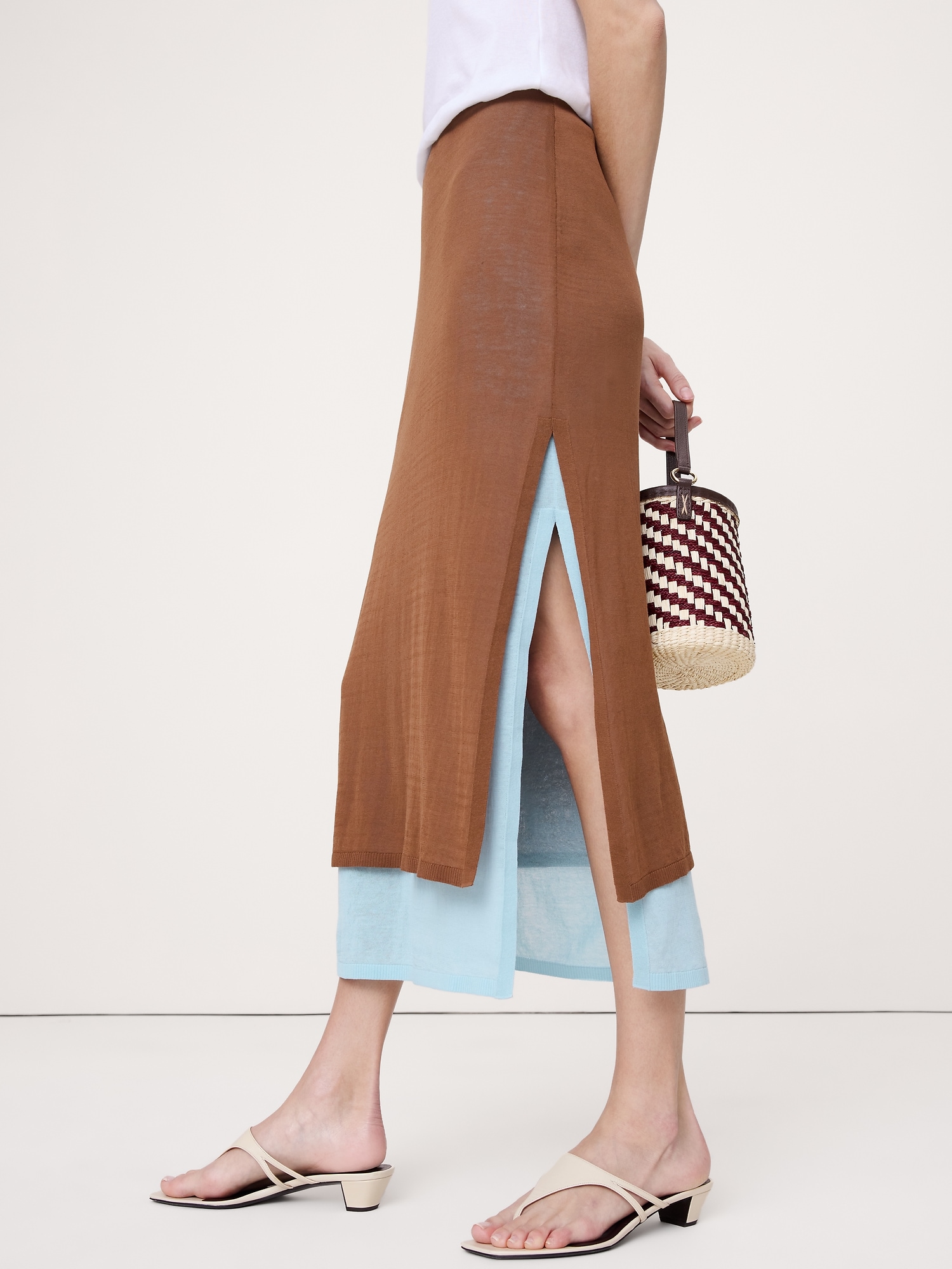 Layered Ultra-Fine Cotton Maxi Skirt