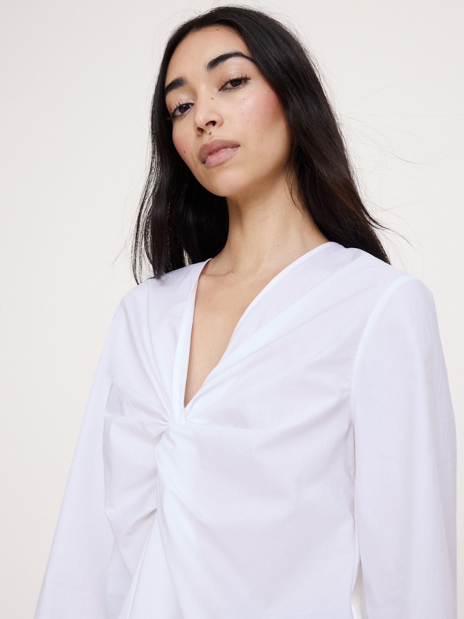 L'image numéro 3 présente Haut torsadé à l’avant en popeline de coton