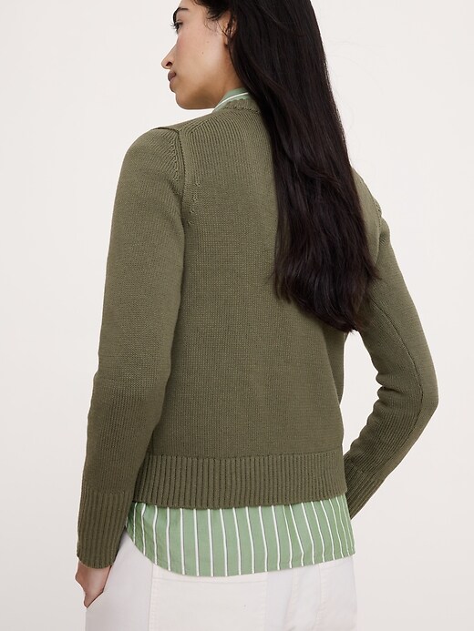 Larkspur Cotton-Silk Crew-Neck Sweater | Banana Republic