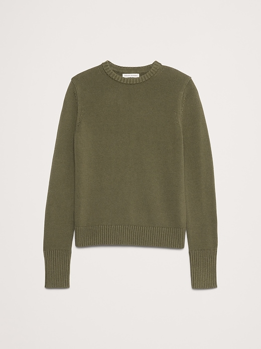 Larkspur Cotton-Silk Crew-Neck Sweater | Banana Republic